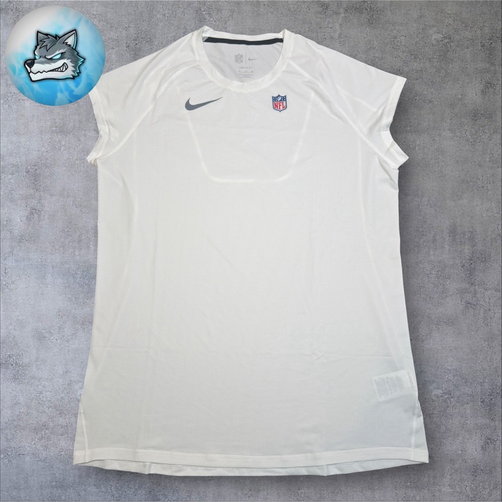 Nike NFL On Field Player Issued Dri-Fit 1/2 Sleeve Shirt Men XL CW6305-100 White